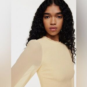 Wilfred Tempest Cream Sheer Sleeve Blouse